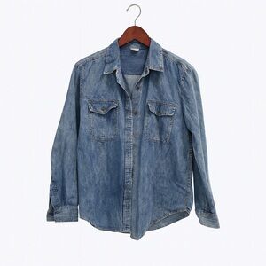 Forever 21 Long Sleeve Denim Button-Up Shirt Women’s S